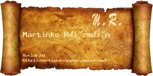 Martinko Rézmán névjegykártya